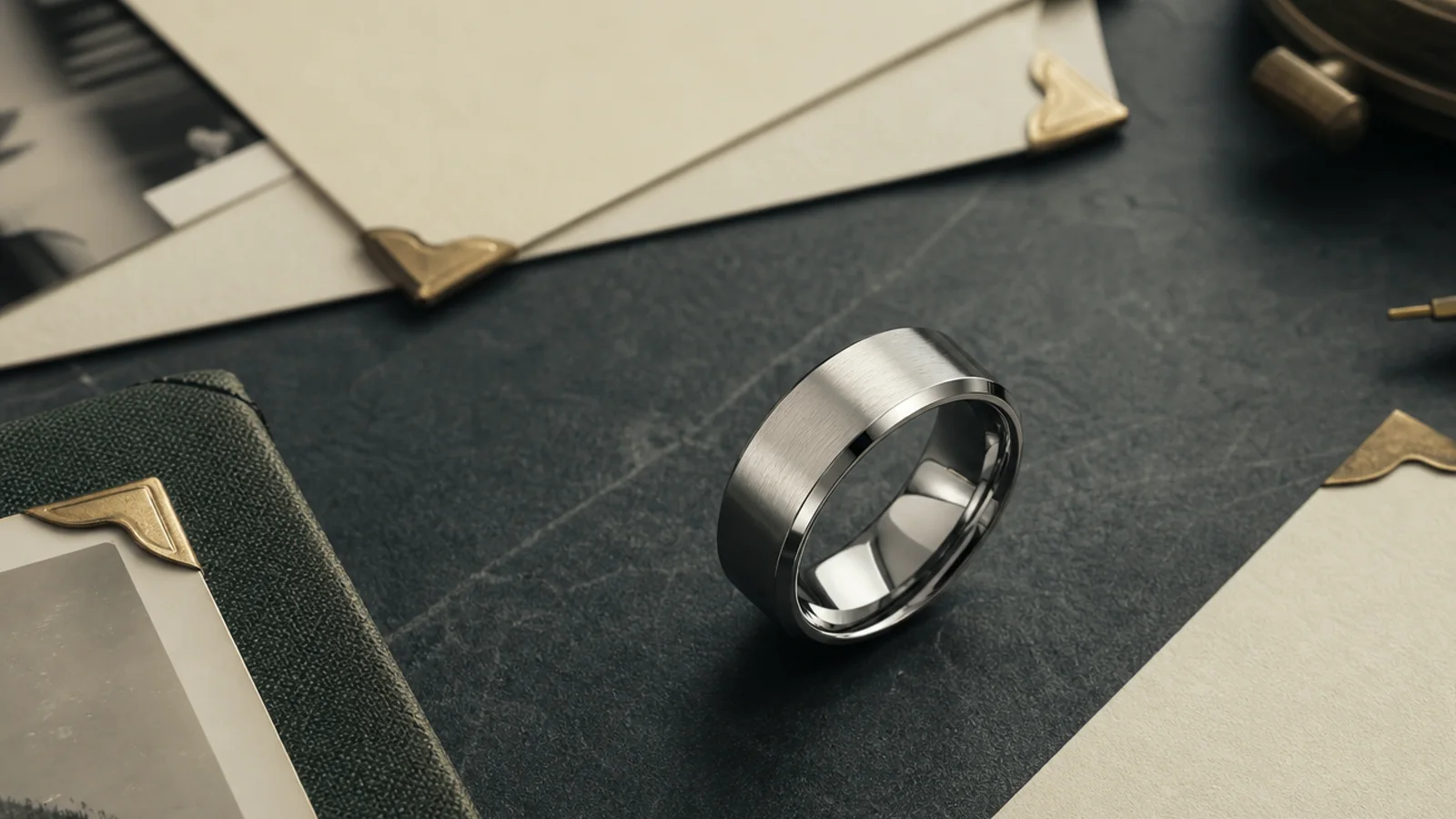 Memorial ring for a son or daughter shown with soft lighting and careful remembrance details
